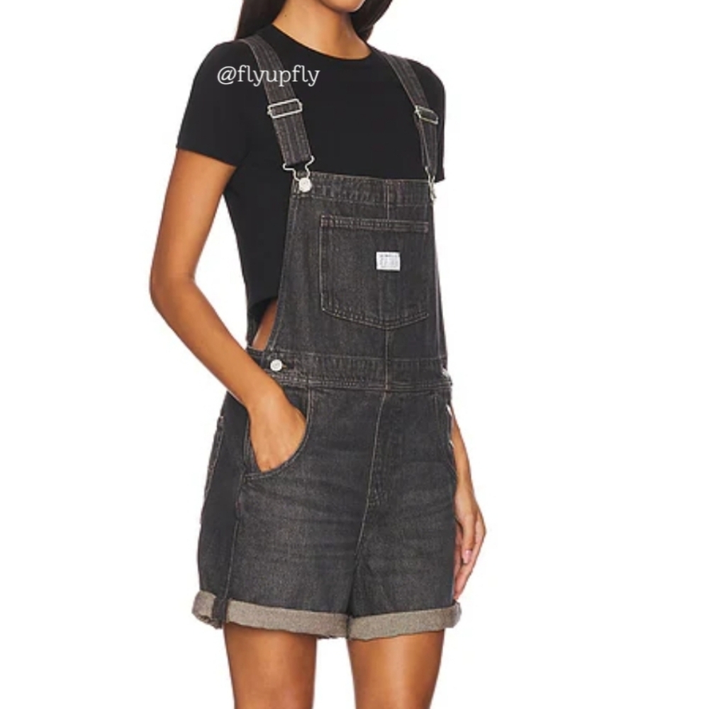 Levi's Vintage Denim Shortalls Short Overalls - Picture 7 of 10